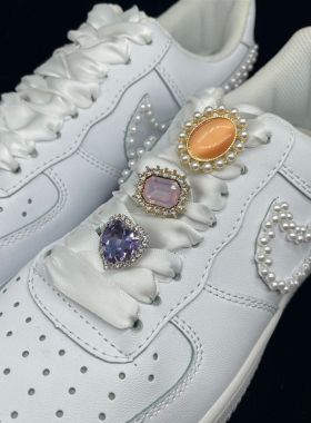 af1珍珠空军一号diy个性宝石鞋扣