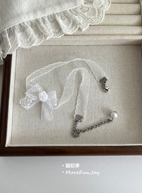 猫妃季原创设计白色蕾丝小花锁骨链不褪色颈带脖子饰品春夏2026新