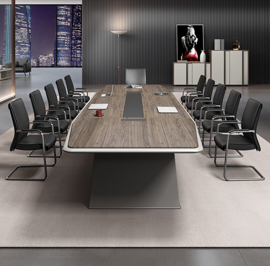 烤漆会议桌长桌简约现代办公会议室桌椅组合办公高档培训开会桌椅