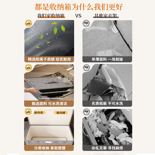 家用衣服收纳箱大容量羽绒服衣柜装衣物被子整理箱衣物整理神器 - 图0