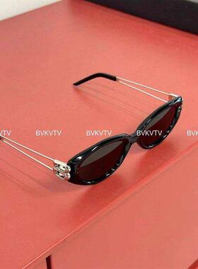BVKV  26s 强烈推荐招牌款金属复古猫眼黑色太阳眼镜 太阳眼镜
