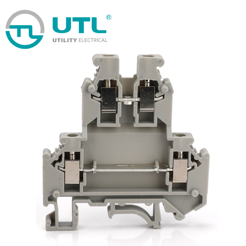 UTL尤提乐JUT1-2.5/2导轨式直插弹簧纯铜接线板连接器接线端子排