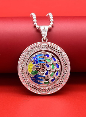 情侣纯银999凤凰吊坠跳动