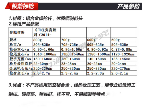 银箭铝合金比赛专业训练标枪田径国内大型赛事学校指定产品 - 图3
