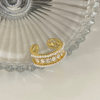 Light luxury pearl zircon open ring niche design fashionable personality simple temperament high-end index finger ring tail ring