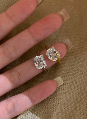 爆款Kitty猫造型精致锆石戒指女项链女爆闪小众开口可调节食指戒