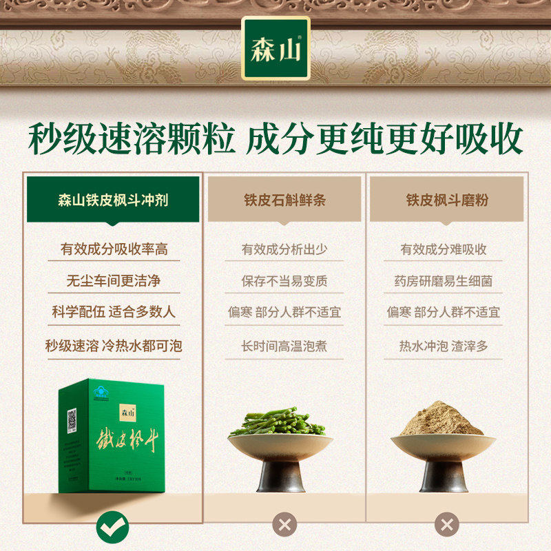 森山铁皮枫斗冲剂3g/包*60包铁皮石斛保健礼盒装中老年人调节免疫,淘宝优惠券,粉丝福利购,淘宝优惠卷