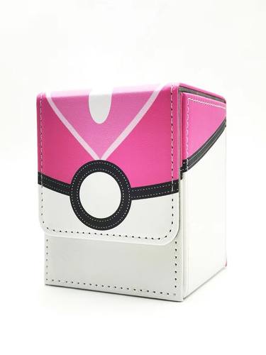 PTCG卡盒宝可梦大师球游戏王卡片桌游卡牌收纳盒豪华超大容量100+ - 图0