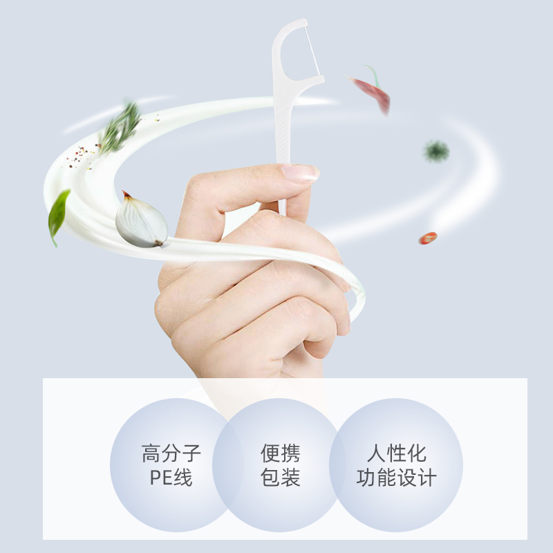 宇洁家居专营店碧蒂福超韧超细牙线棒盒装牙签线剔牙线便携随身家庭装扁线成人1