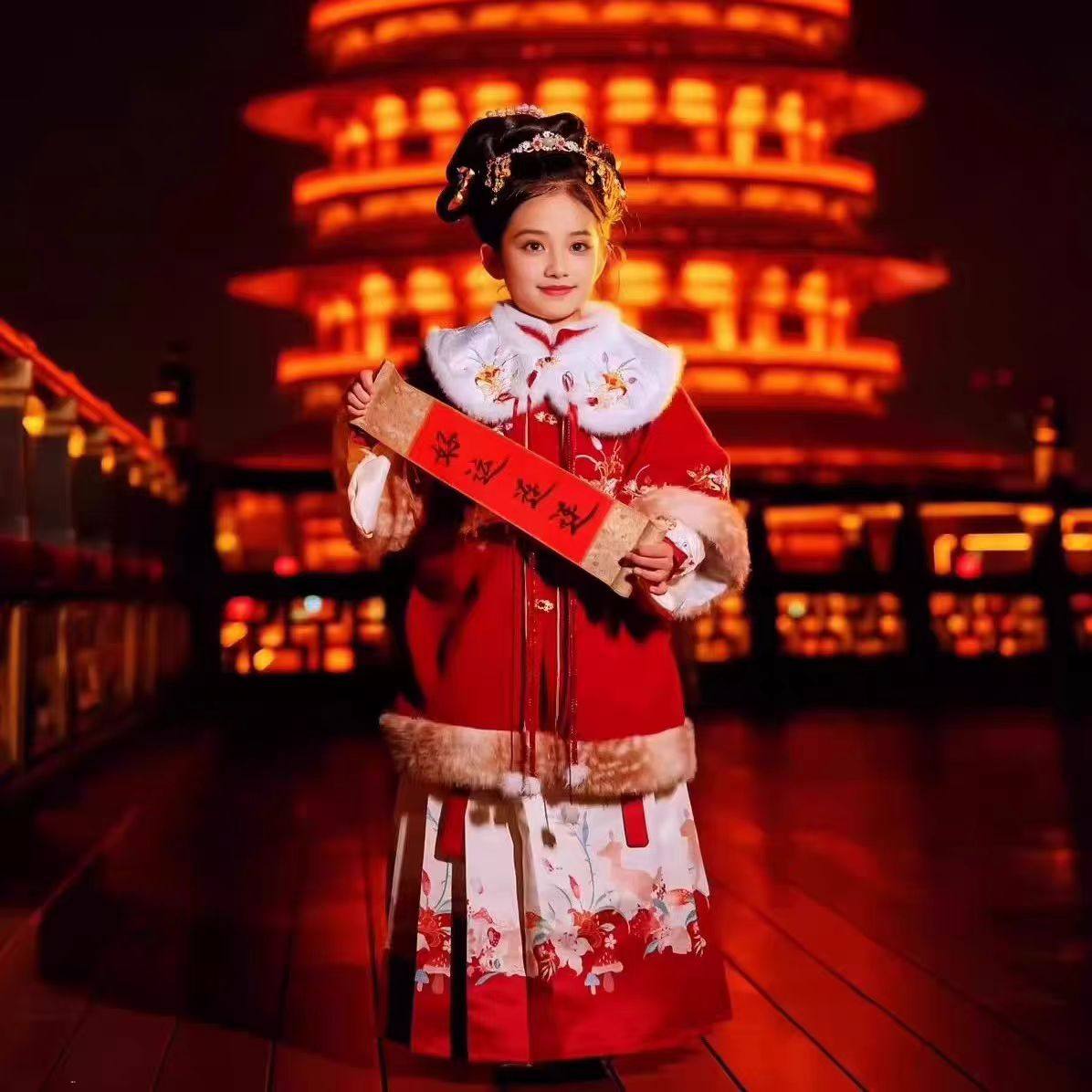 拜年服女童2025新款秋冬儿童汉服冬装马面裙冬季唐装新年过年服冬,淘宝优惠券,粉丝福利购,淘宝优惠卷