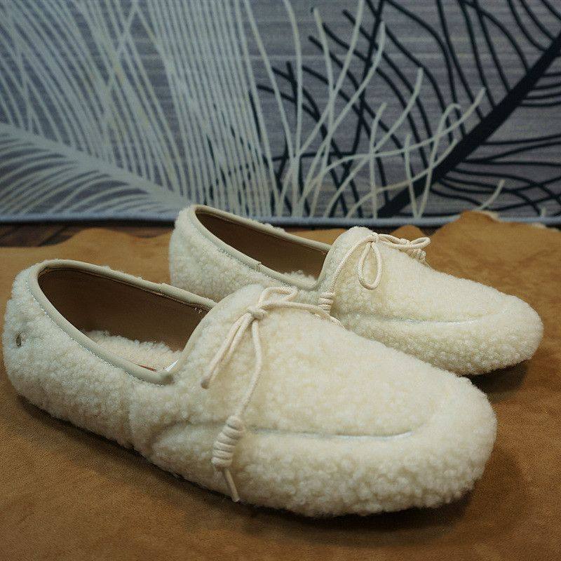 8-7A真皮羊毛豆豆鞋 秋冬款套脚平跟新款女乐福鞋,淘宝优惠券,粉丝福利购,淘宝优惠卷