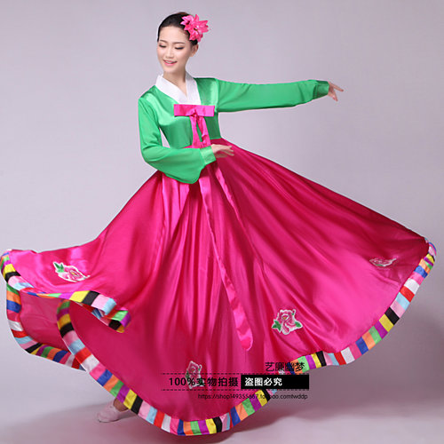 韩服朝鲜服装 朝鲜女士服装 朝鲜族舞蹈服装女大长今大摆裙表演服 - 图0