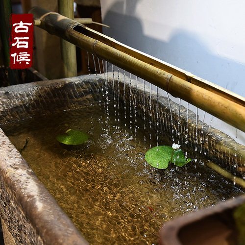 老石槽流水摆件造景组合户外循环水景观鱼缸庭院养鱼池室内水景 - 图1