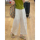 ກາງເກງສີຂາວ Tencel Linen Wide Leg Pants ຂອງແມ່ຍິງ Summer ບາງໆ Granny Pants Japanese Versatile Eight-Point Casual Pants xs