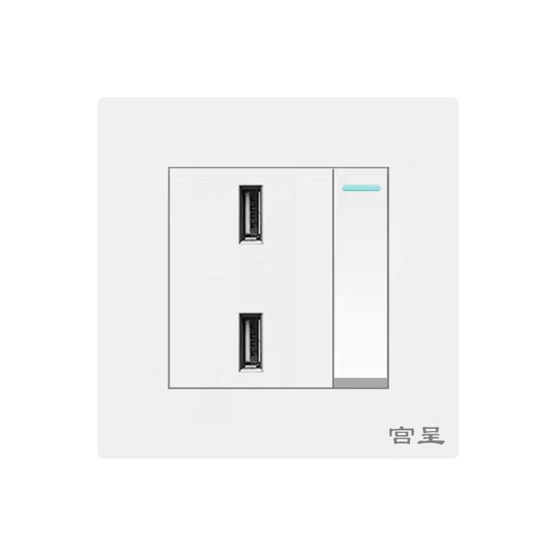 86型一开双控开关带双USB插座 220V墙壁充电两孔USB接口电源面板 - 图3