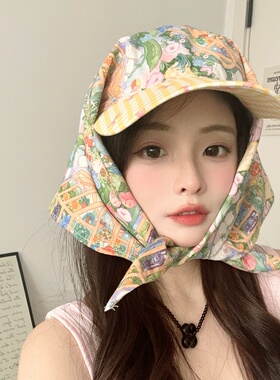 法式复古莫奈花园头巾帽春夏拍照