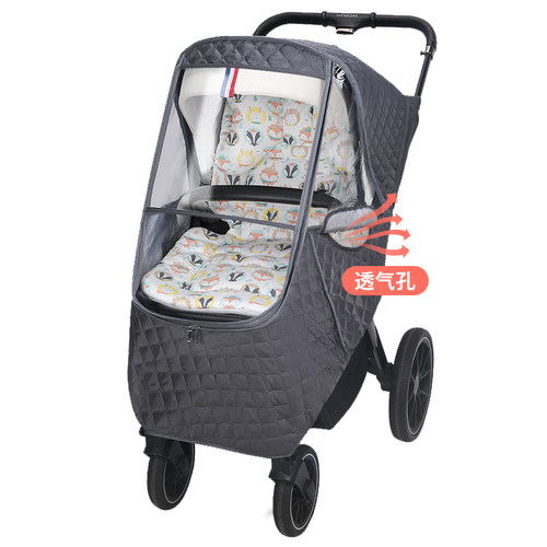 婴儿车防风罩小宝宝推车挡风被斗篷冬季儿童车保暖防雨罩通用冬天 - 图3