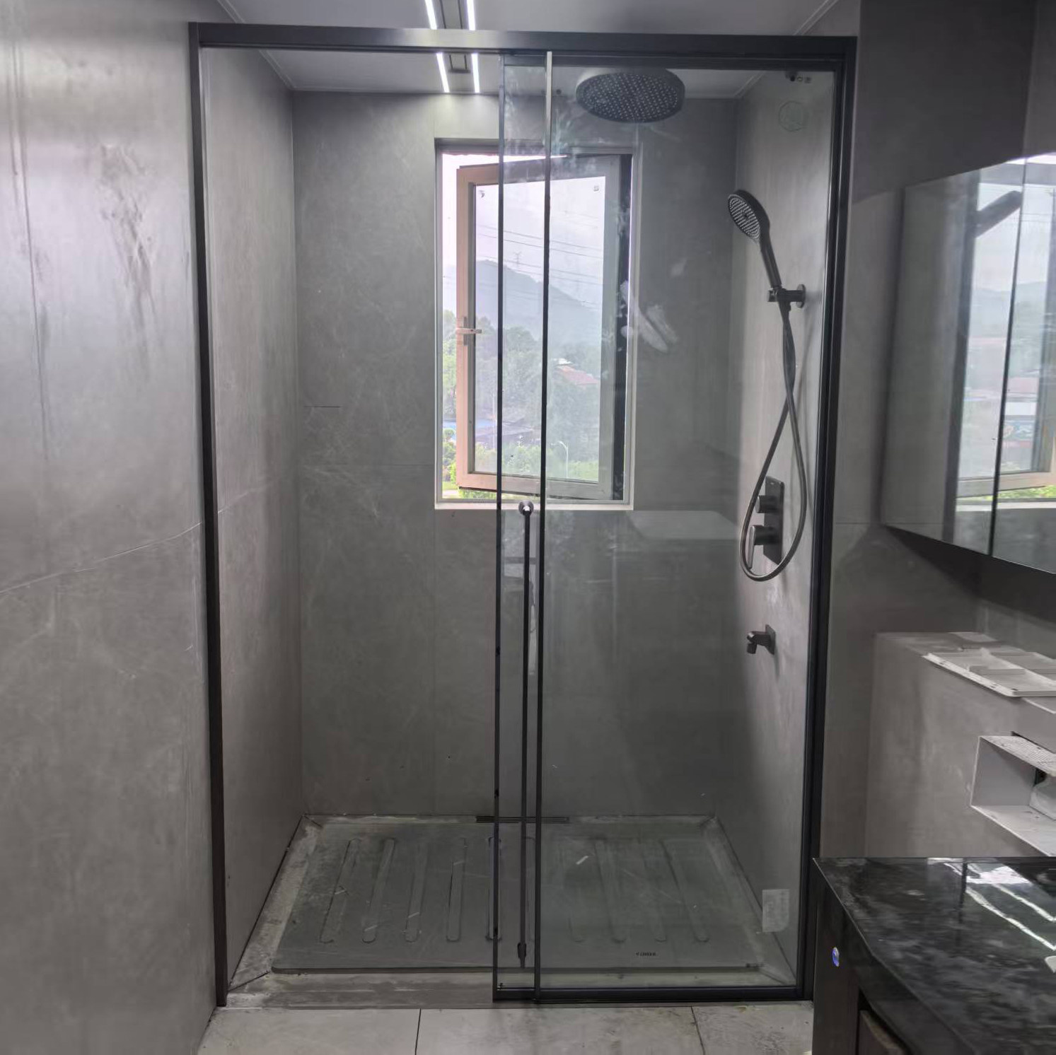 新款下沉式无障碍窄边淋浴房玻璃隔断一固一移门玻4包加厚不锈钢,淘宝优惠券,粉丝福利购,淘宝优惠卷