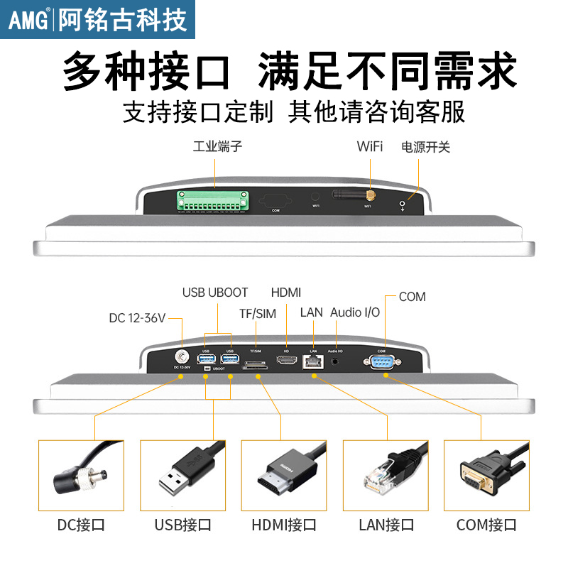 工控机j4125安卓j1900主机一体机嵌入式工业电脑显示器i3触摸屏i5 - 图1