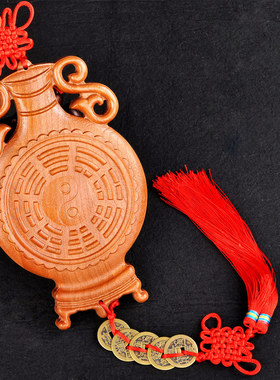 新品正宗桃木平安瓶木雕桃木镜挂件卫G生间卧室对卧室厨房家用客