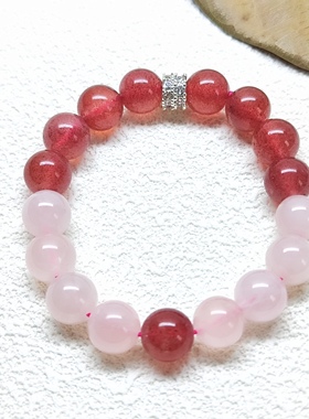 正品天然水晶珠宝首饰草莓晶手链闺蜜礼物手串女款招桃花转运