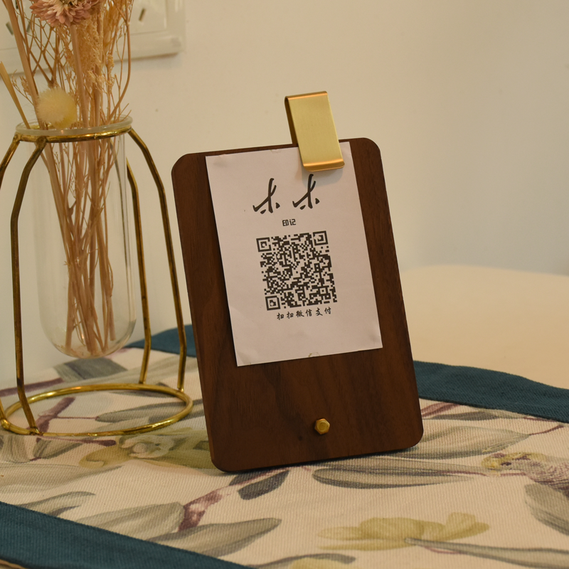 实木标识牌二维码收款立牌摆台定制wifi提示牌木质收钱桌牌展示牌-图2