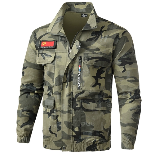 Хлопковый эластичный износостойкий демисезонный камуфляжный комплект для работы, увеличенная толщина, защита от ожогов