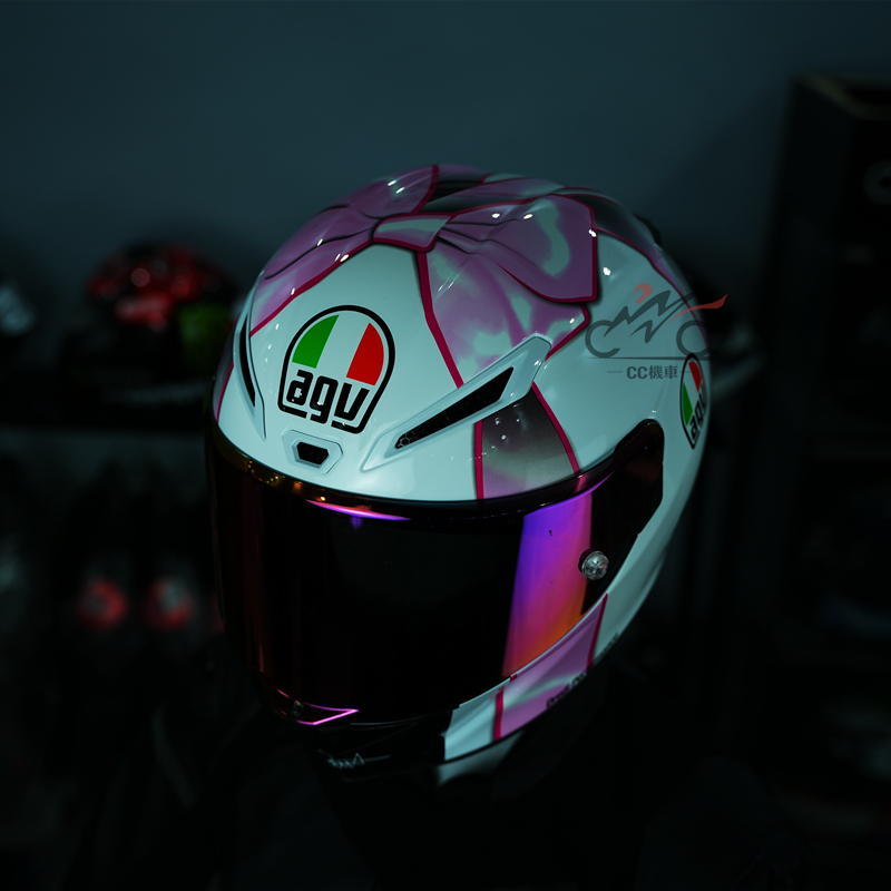 AGV PISTA GP RR MISANO限量粉色蝴蝶结罗西退役碳纤维头盔全盔-图2