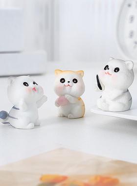 创意可爱顽皮小猫 DIY装饰品盲袋配件微景观迷你桌面汽车载小摆件
