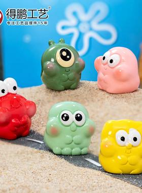 微景观卡通可爱海绵小宝树脂摆件DIY装饰品配件桌面汽车载小摆件