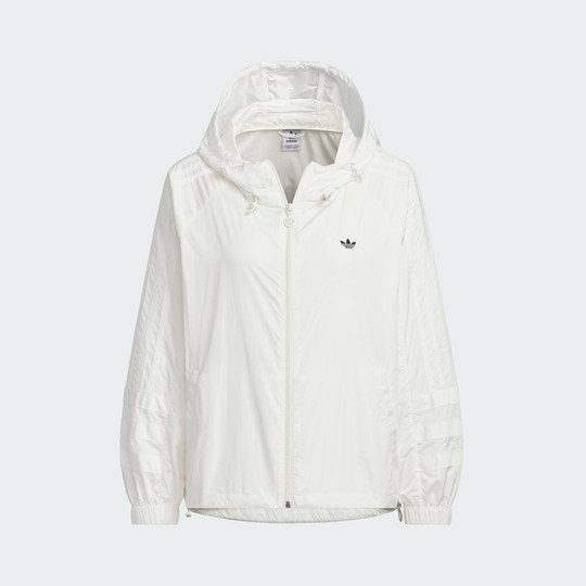 阿迪达斯三叶草女装2024秋季梭织防晒衣连帽防风衣休闲外套JD6381