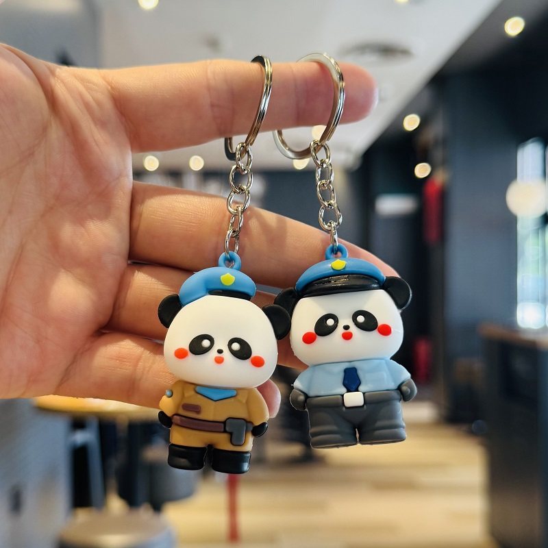 创意熊猫警察钥匙扣包包挂件公司年会商场店庆活动儿童小礼品批发,淘宝优惠券,粉丝福利购,淘宝优惠卷