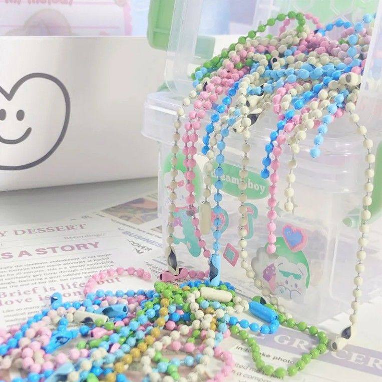 彩色珠链咕卡咕盘DIY链条手工挂件钥匙扣配件吊牌挂链子小饰品绳,淘宝优惠券,粉丝福利购,淘宝优惠卷