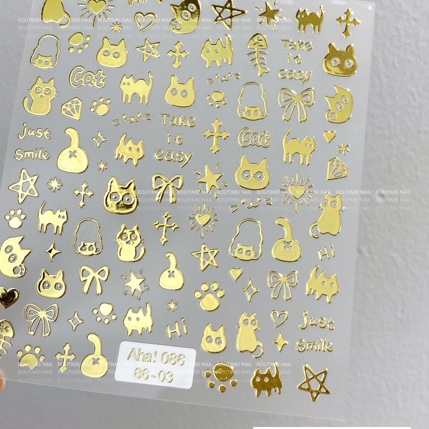 猫咪贴纸美甲新款爆款可爱卡通猫ins小猫咪背胶美甲贴纸,淘宝优惠券,粉丝福利购,淘宝优惠卷