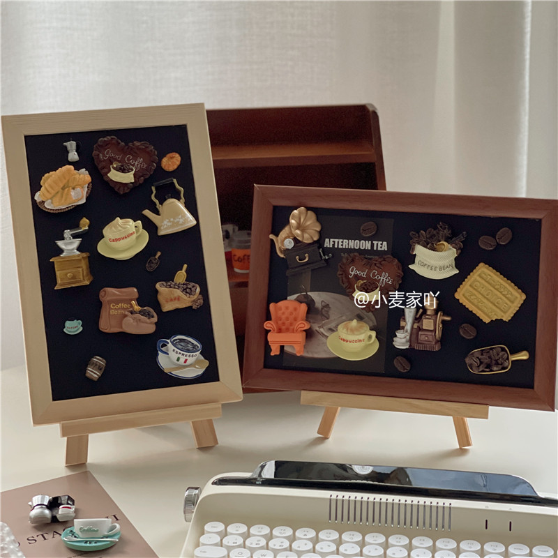 韩国创意coffee咖啡冰箱贴磁性树脂复古烘培装饰贴留言板展示吸铁,淘宝优惠券,粉丝福利购,淘宝优惠卷