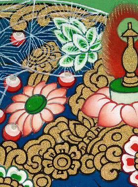 西方三圣西方接引图高清微喷佛像画复制工笔重彩佛像观音画临摹稿