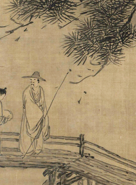 陶泓仿高房山云山图高清微喷明清山水临摹绢布画稿传统山水画范本