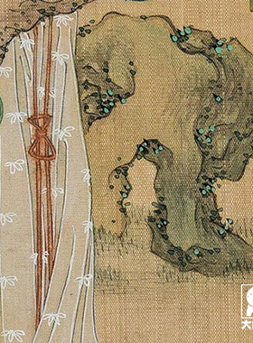 佚名仕女图圆光微喷打印清代人物画临摹绢布画稿传统仕女画范本