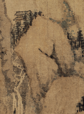 黄公望黄子久山水图高清微喷宋元山水画临摹绢布画稿传统山水画范