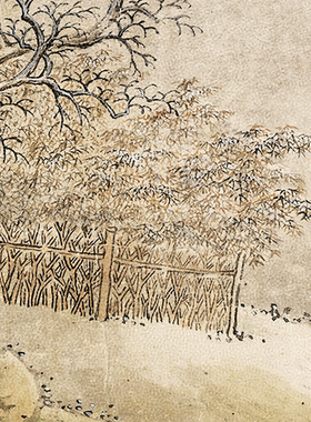 王时敏仿王维江山雪霁图高清微喷明清山水画临摹绢布画稿传统山水