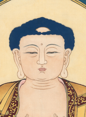 夏荆山佛祖说法图微喷打印工笔佛像画临摹绢布画稿释迦牟尼佛造像
