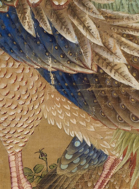 沈铨五伦图传统花鸟画临摹范本凤凰画中式装饰画艺术绢布仙鹤画心
