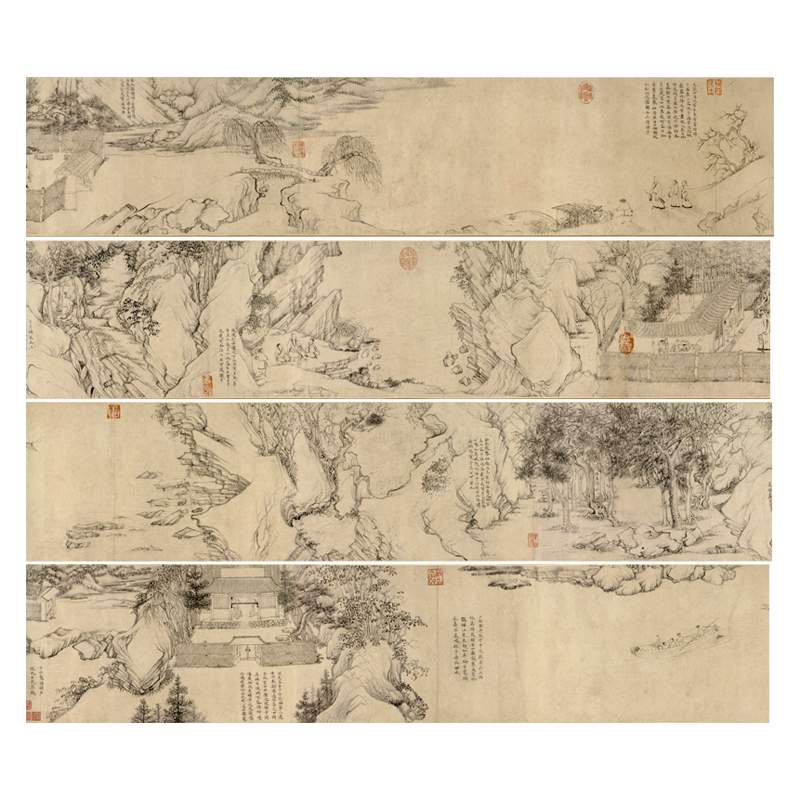 乔仲常后赤壁赋图卷高清微喷宋元山水画长卷临摹绢布画稿传统山水 - 图3
