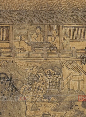 江参水阁雅集图宋代山水人物画国画临摹范本宋式美学艺术微喷画心