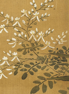 萧瀜花竹翎毛图 传统工笔花鸟画临摹绢布画稿 中式装饰画艺术画心