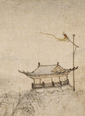 唐寅金昌送别图卷高清微喷明四家山水临摹绢布画稿传统山水画范本