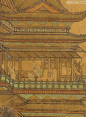郑蕙蓬莱仙阁青绿山水画范古画