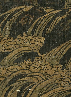 李唐万壑松风图 传统宋元山水画临摹范本 中式装饰画艺术绢布画心