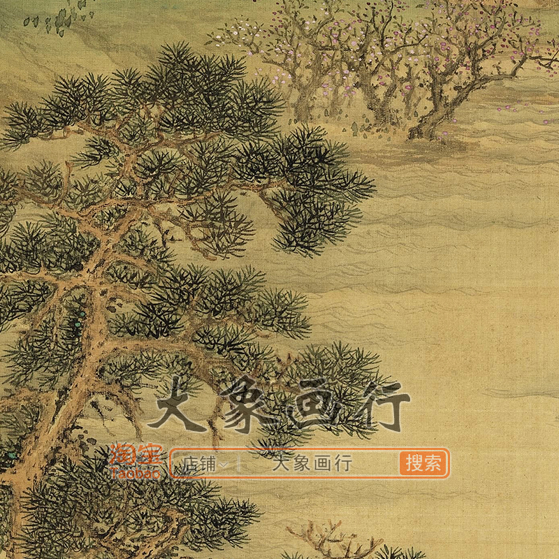 明人仿宋元诸家山水册传统青绿山水临摹范本国画小品艺术微喷画稿