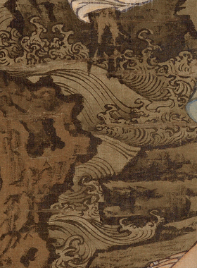 周季常浣衣罗汉图高清国画人物临摹彩色画稿佛像道释画高清微喷